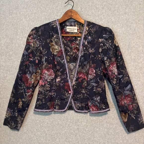American Vintage Jackets & Blazers - Vintage 80s Nah Nah Collections Women's 7/8 Floral Tapestry Jacket Bridgerton‎